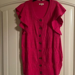 Hot pink short sleeve sweater